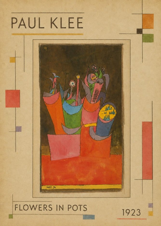 Paul Klee Flowers in Pots No1 - Juliste