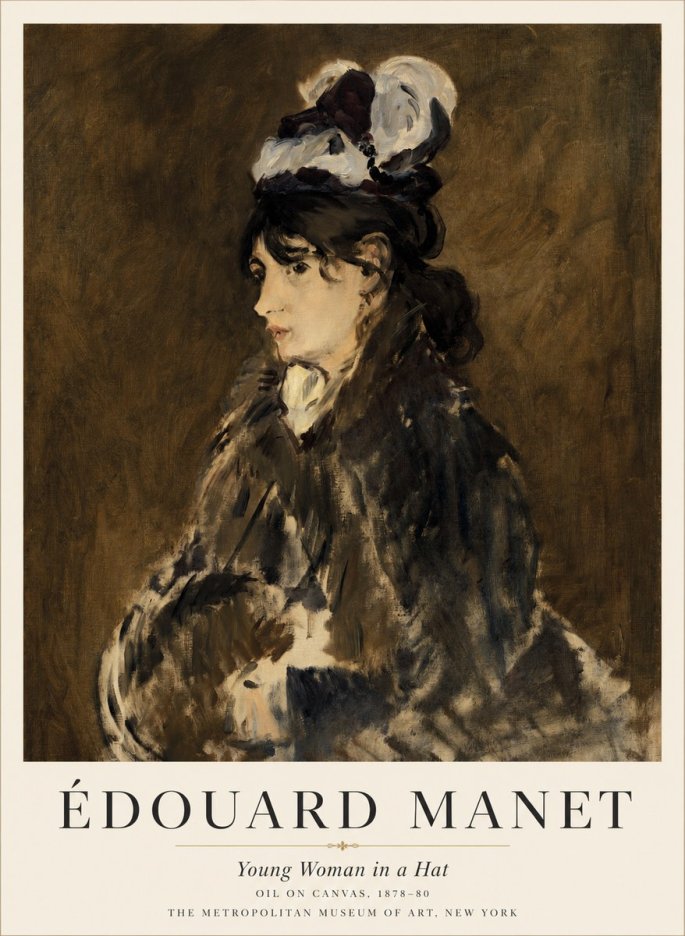 Édouard Manet Young Woman in a Hat I No2 - Juliste