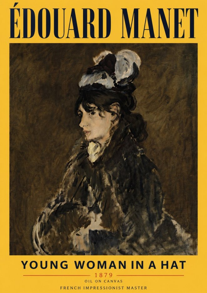 Édouard Manet Young Woman in a Hat I No6 - Juliste
