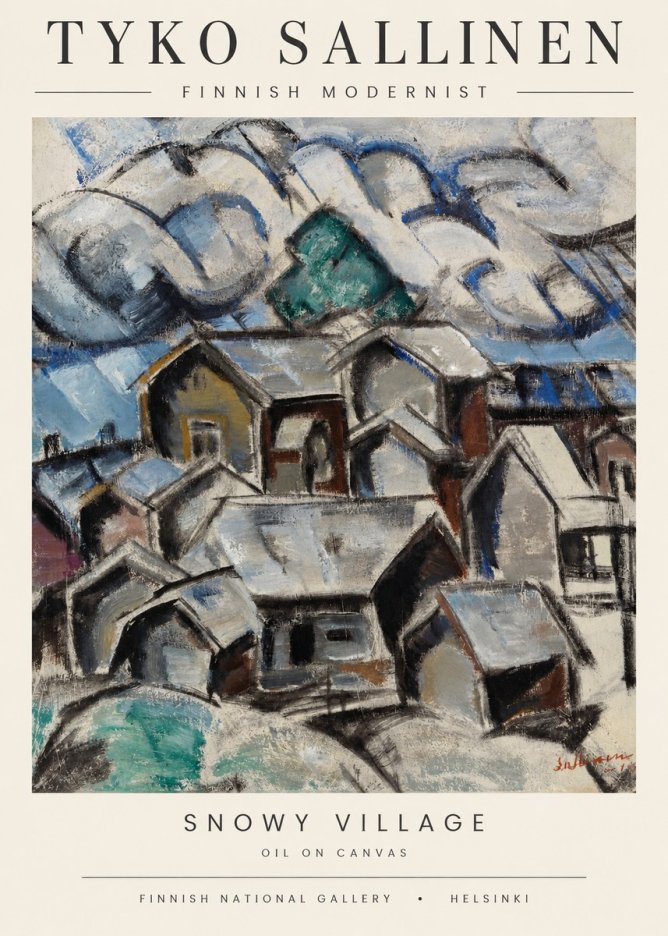 Tyko Sallinen Snowy Village No1 - Juliste