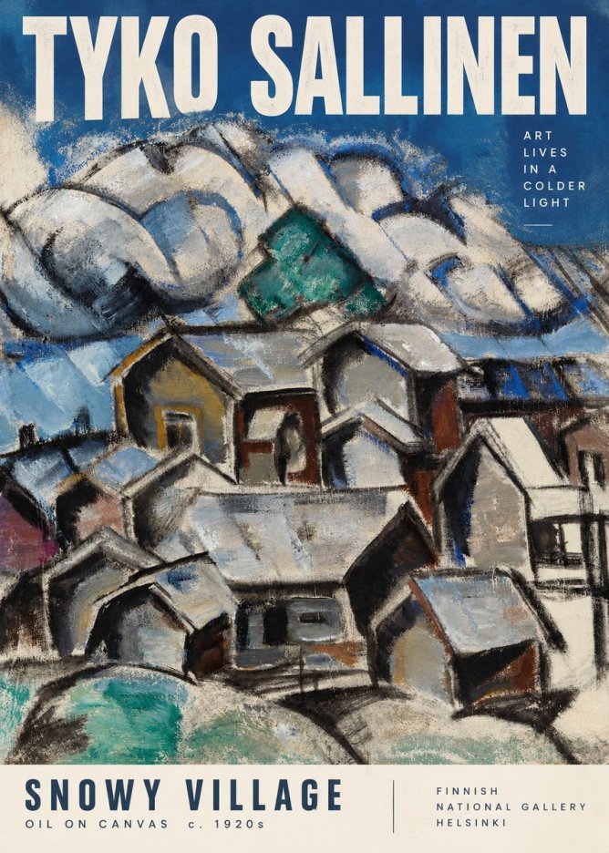 Tyko Sallinen Snowy Village No2 - Juliste