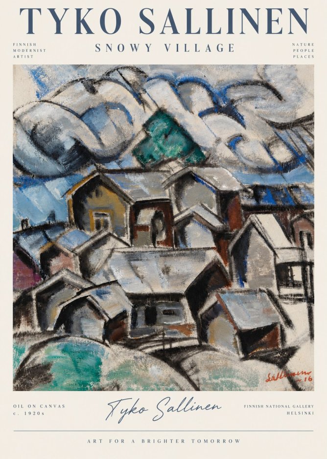 Tyko Sallinen Snowy Village No6 - Juliste