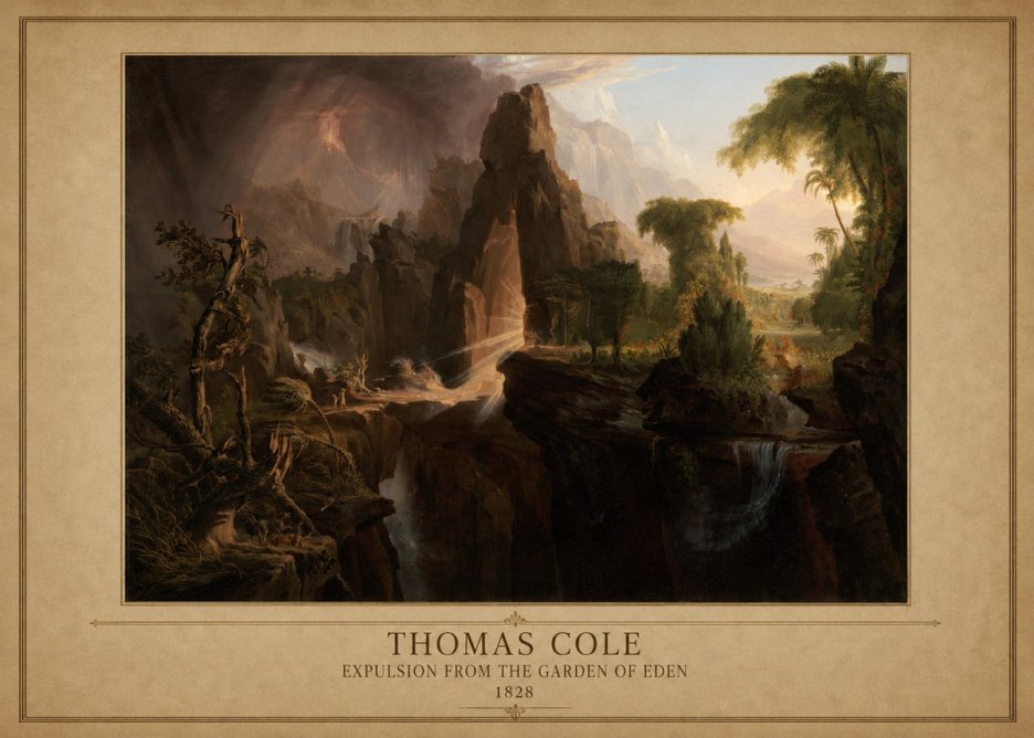 Thomas Cole Expulsion from the Garden of Eden II No1 - Juliste