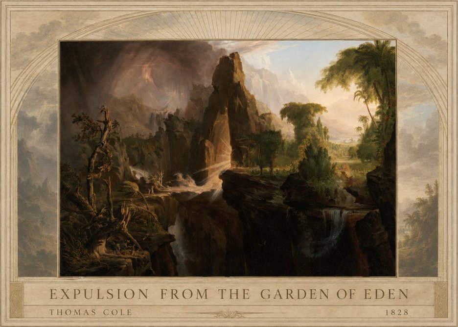 Thomas Cole Expulsion from the Garden of Eden II No3 - Juliste