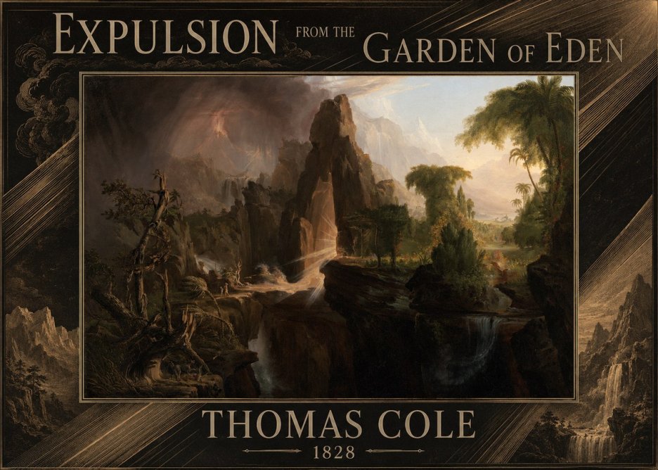Thomas Cole Expulsion from the Garden of Eden II No4 - Juliste