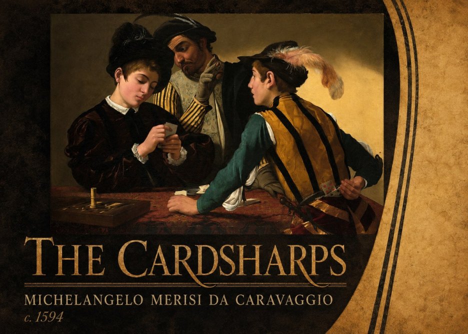 Michelangelo Merisi da Caravaggio The Cardsharps III No2 - Juliste