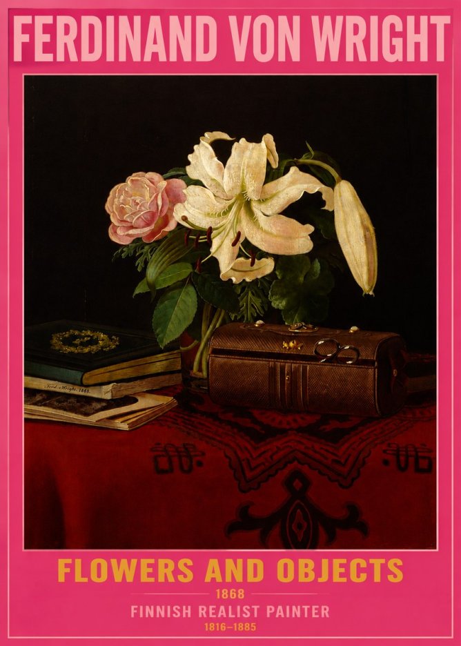 Ferdinand von Wright Flowers and Objets No2 - Juliste