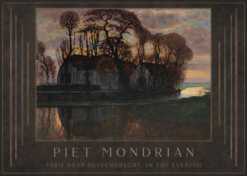 Piet Mondrian Farm Near Duivendrecht, in the Evening No1 - Juliste