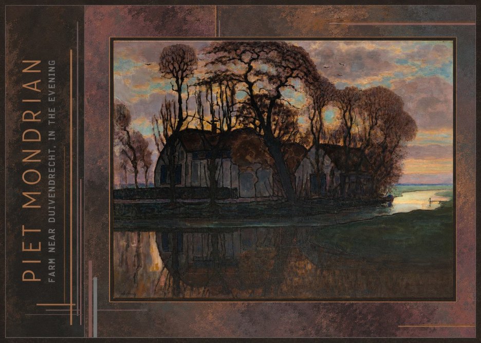 Piet Mondrian Farm Near Duivendrecht, in the Evening No2 - Juliste