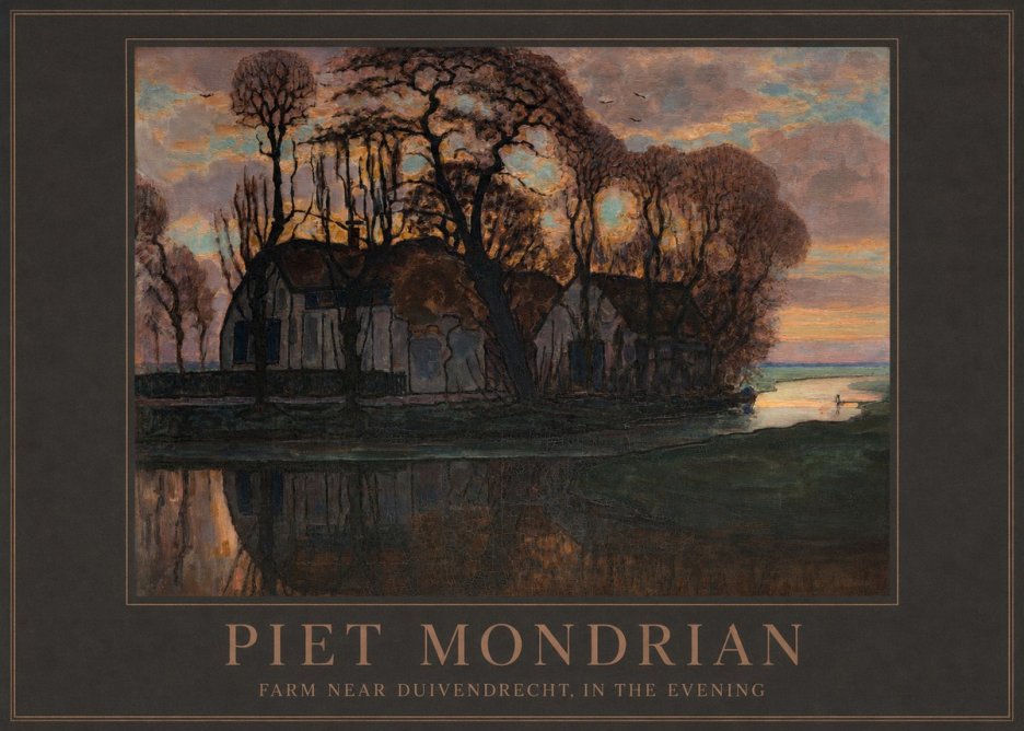 Piet Mondrian Farm Near Duivendrecht, in the Evening No3 - Juliste