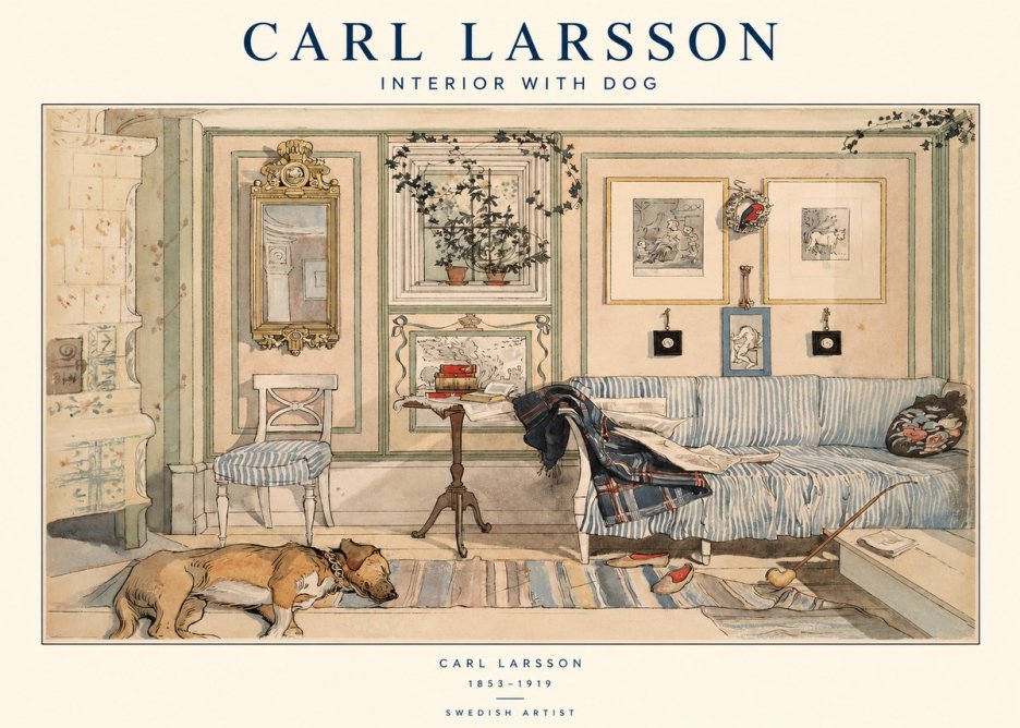 Carl Larsson Interior with Dog No1 - Juliste