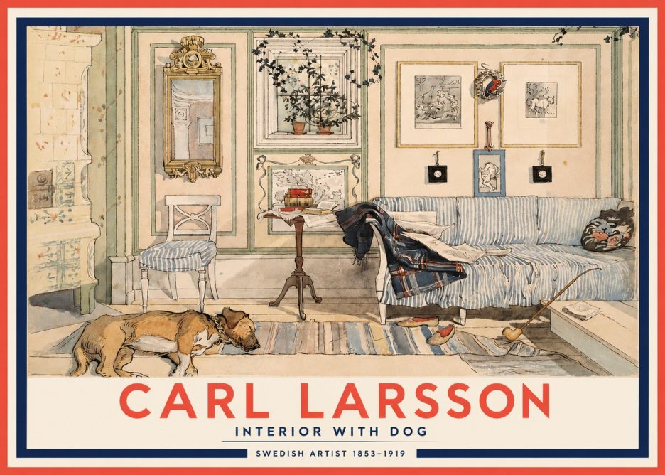 Carl Larsson Interior with Dog No3 - Juliste