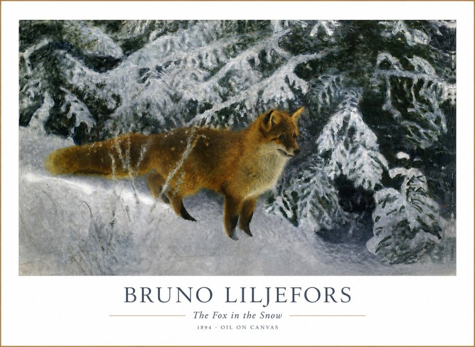 Bruno Liljefors The Fox in the Snow No1 - Juliste