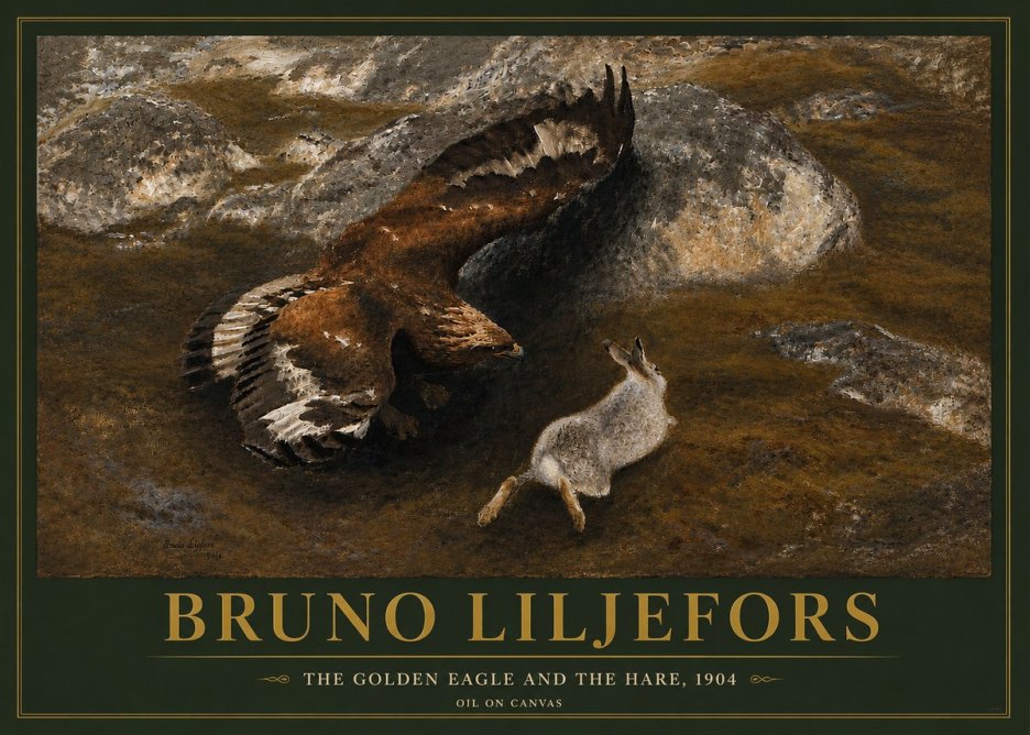 Bruno Liljefors The Golden Eagle and the Hare, 1904 No5 - Juliste
