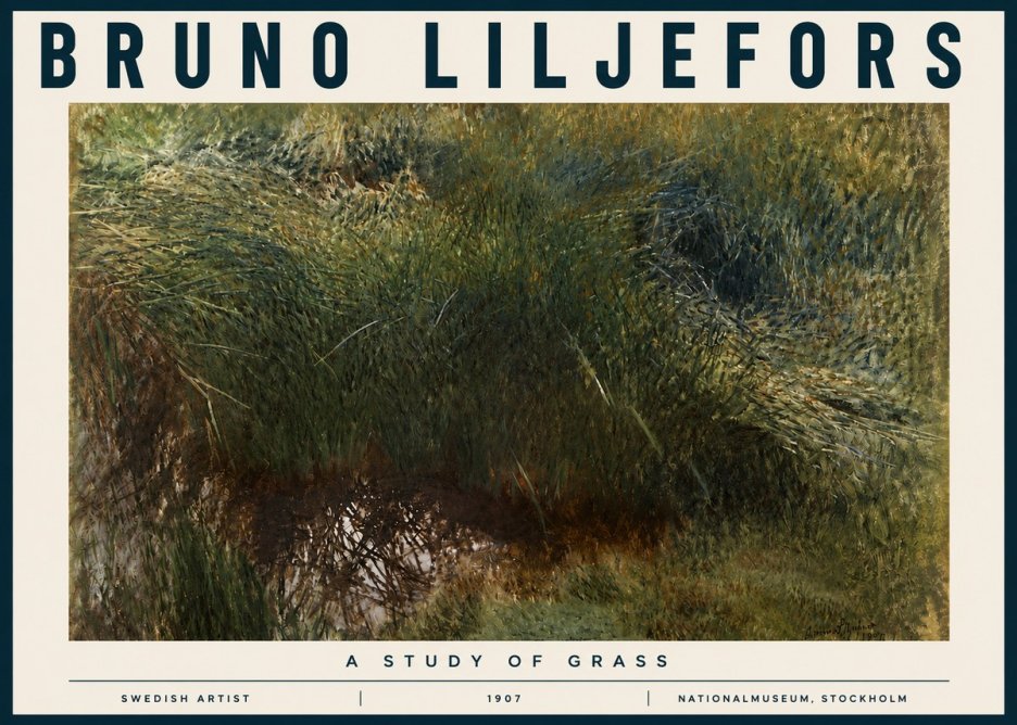 Bruno Liljefors A Study of Grass No4 - Juliste