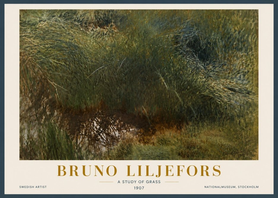 Bruno Liljefors A Study of Grass No5 - Juliste