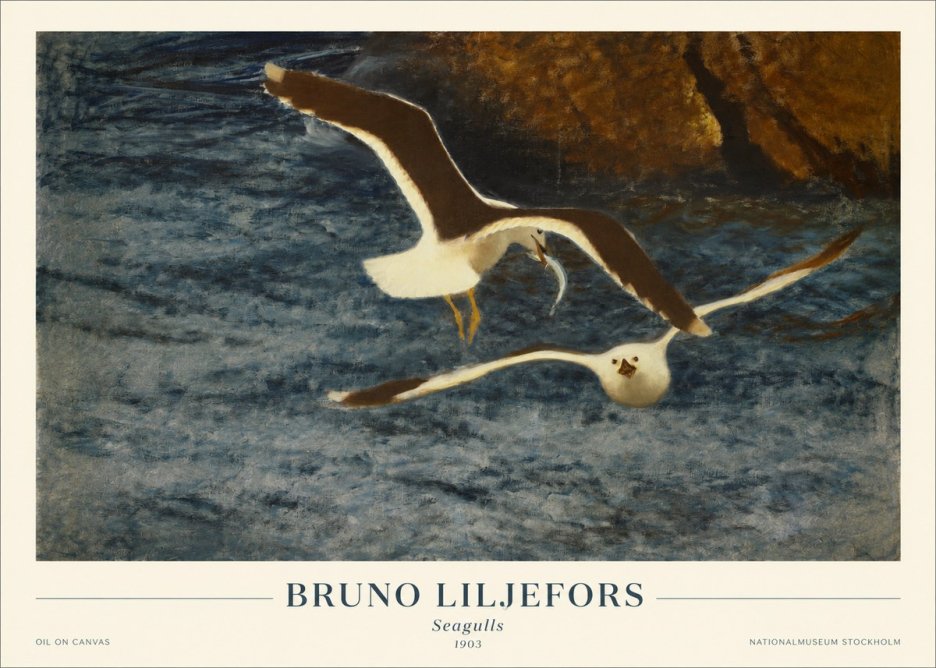 Bruno Liljefors Seagulls No1 - Juliste