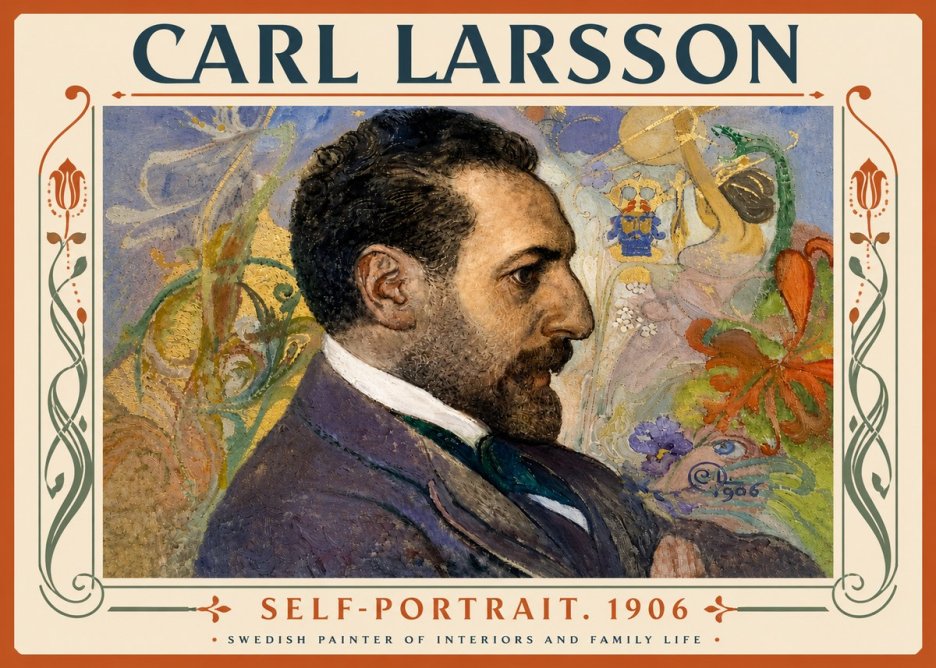 Carl Larsson Self-portrait. 1906 No5 - Juliste