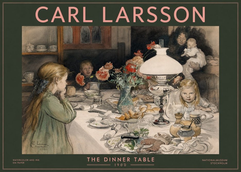 Carl Larsson The Dinner Table No3 - Juliste