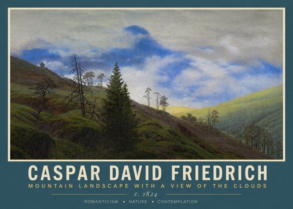 Caspar David Friedrich Mountain Landscape with a View of the Clouds No3 - Juliste