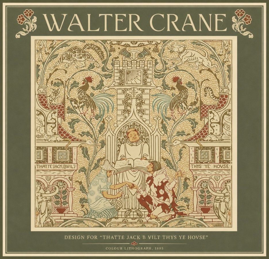 Walter Crane Design for "Thatte Jack B Vilt Thys Ye Hovse" No5 - Juliste