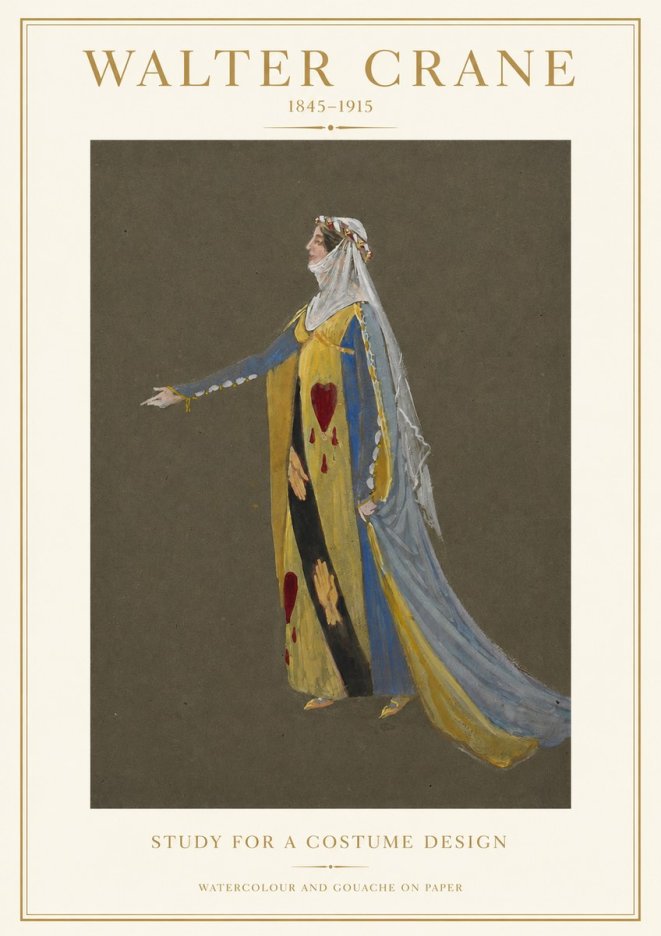 Walter Crane Study for a Costume Design No1 - Juliste