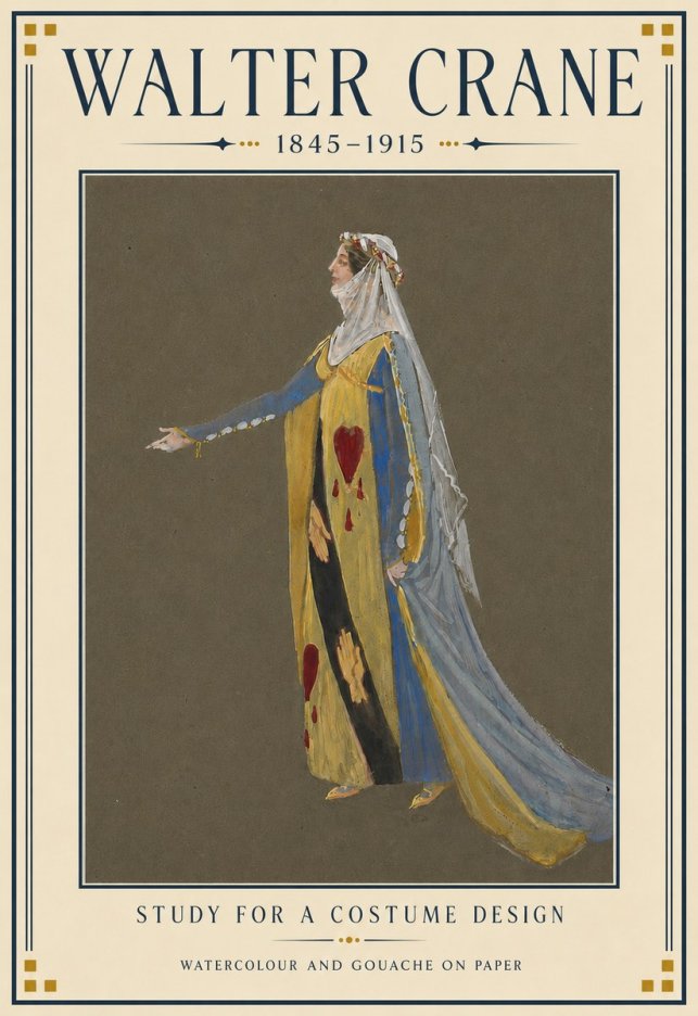 Walter Crane Study for a Costume Design No4 - Juliste