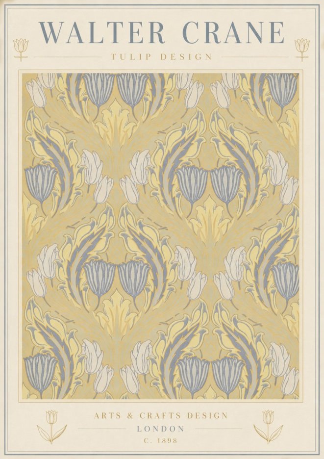 Walter Crane Tulip Design I No3 - Juliste