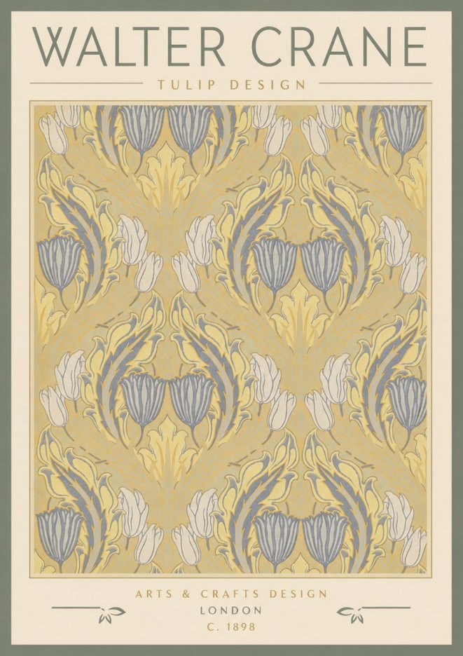 Walter Crane Tulip Design I No4 - Juliste