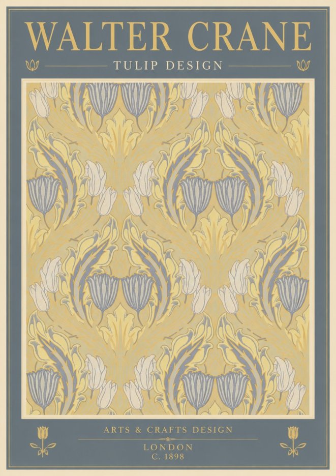 Walter Crane Tulip Design I No5 - Juliste