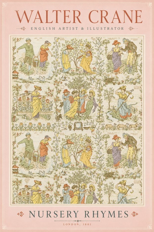 Walter Crane Nursery Rhymes No2 - Juliste