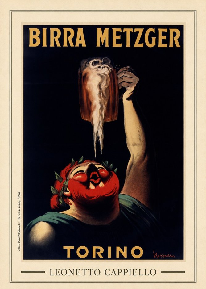 Leonetto Cappiello Birra Metzger No3 - Juliste