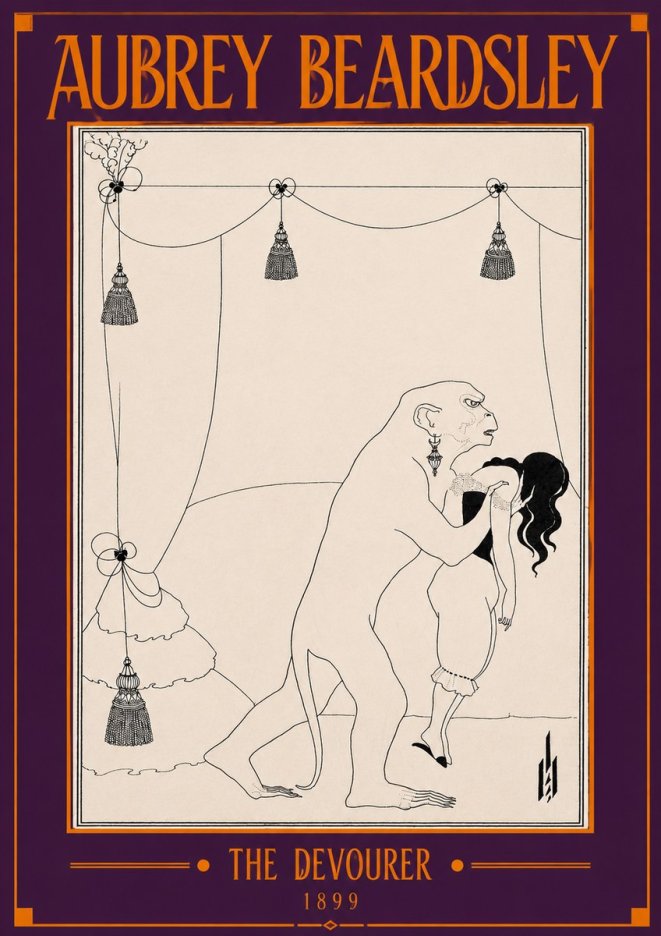 Aubrey Beardsley The Climax No4 - Juliste