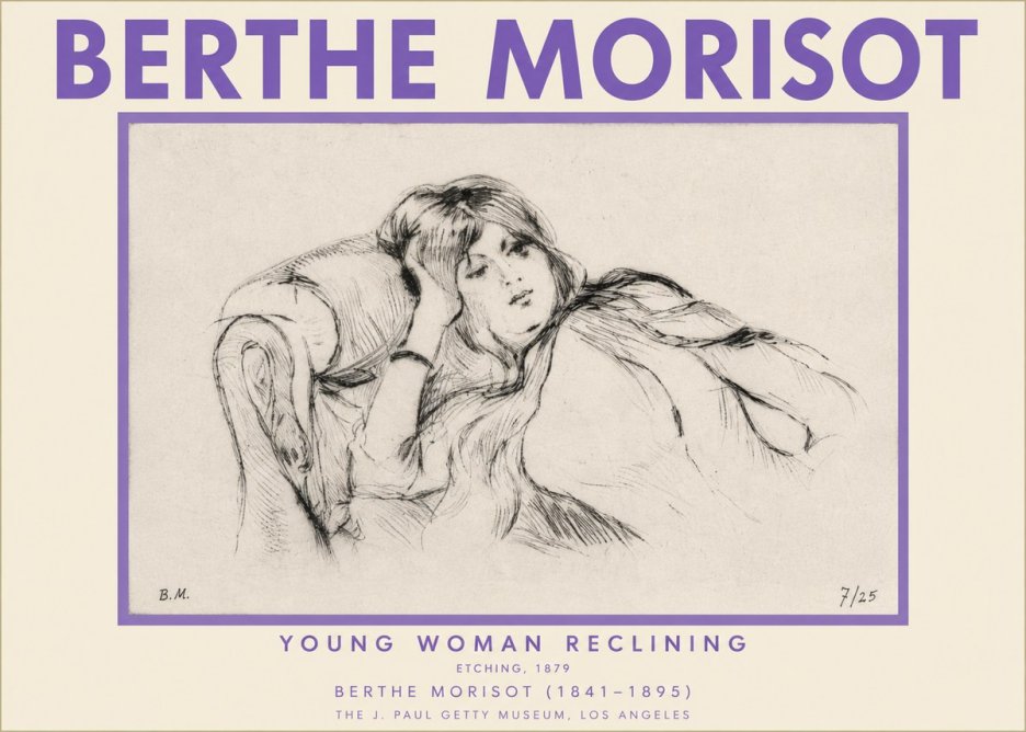 Berthe Morisot Young Woman Reclining I No2 - Juliste