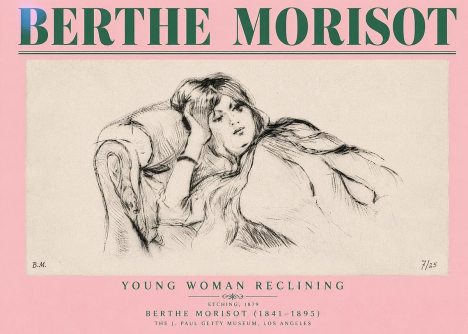 Berthe Morisot Young Woman Reclining I No4 - Juliste