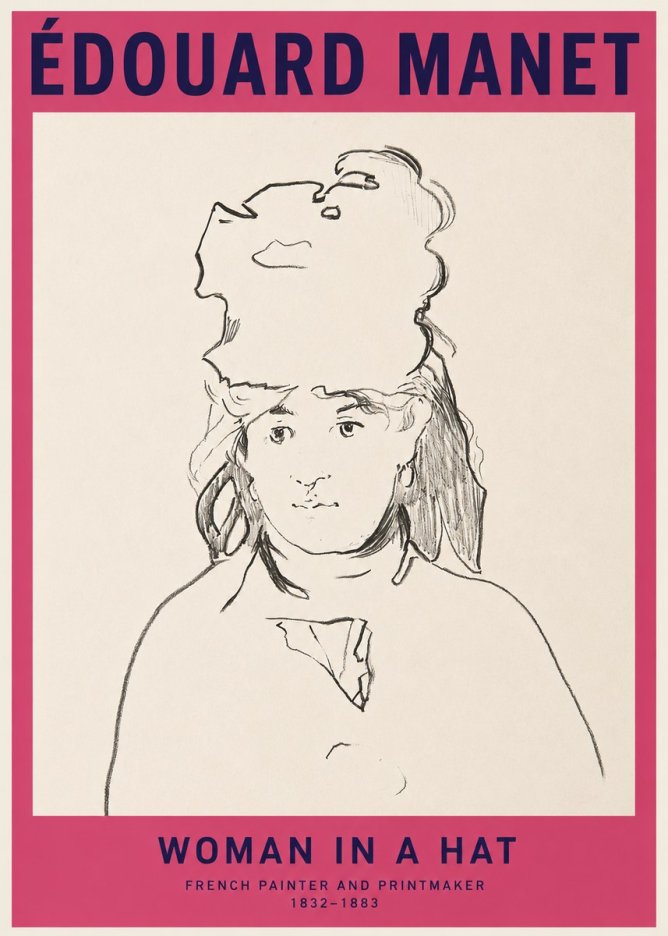 Édouard Manet Woman in a Hat No2 - Juliste