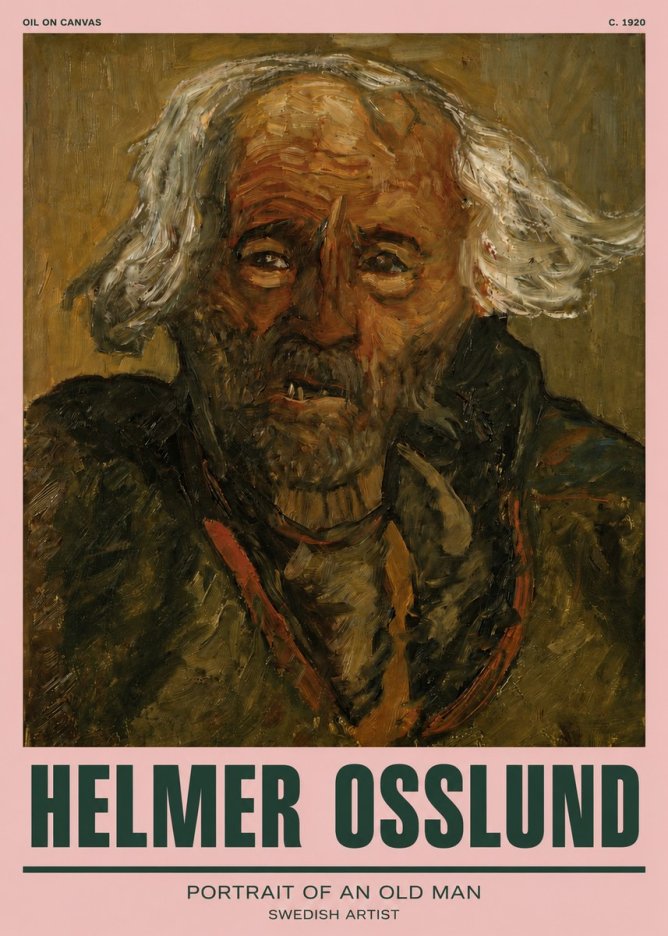 Helmer Osslund Portrait of an Old Man No3 - Juliste