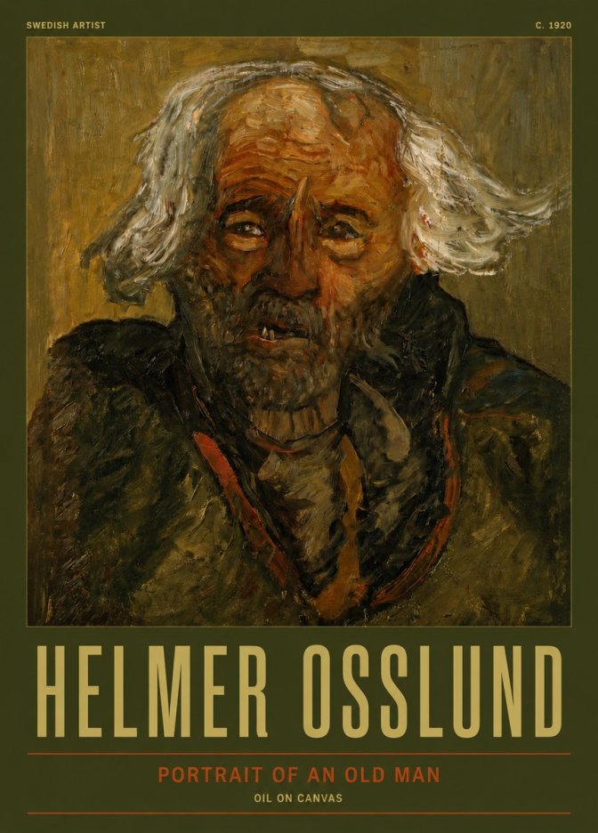 Helmer Osslund Portrait of an Old Man No5 - Juliste