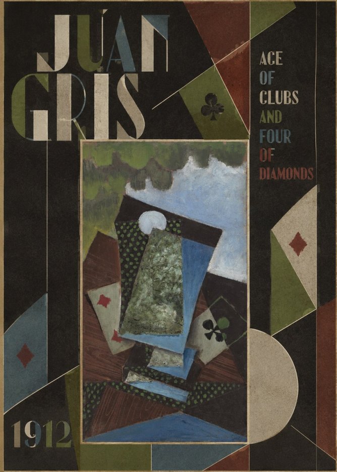 Juan Gris Ace of Clubs and Four of Diamonds No5 - Juliste