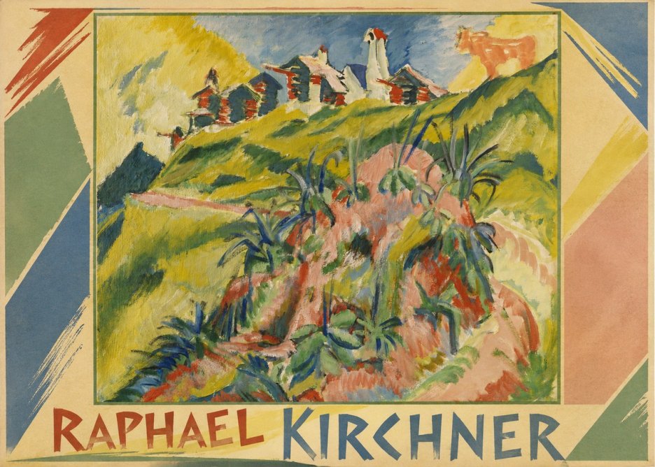 Raphael Kirchner Hillside Dwellings with Alpine Cow No1 - Juliste