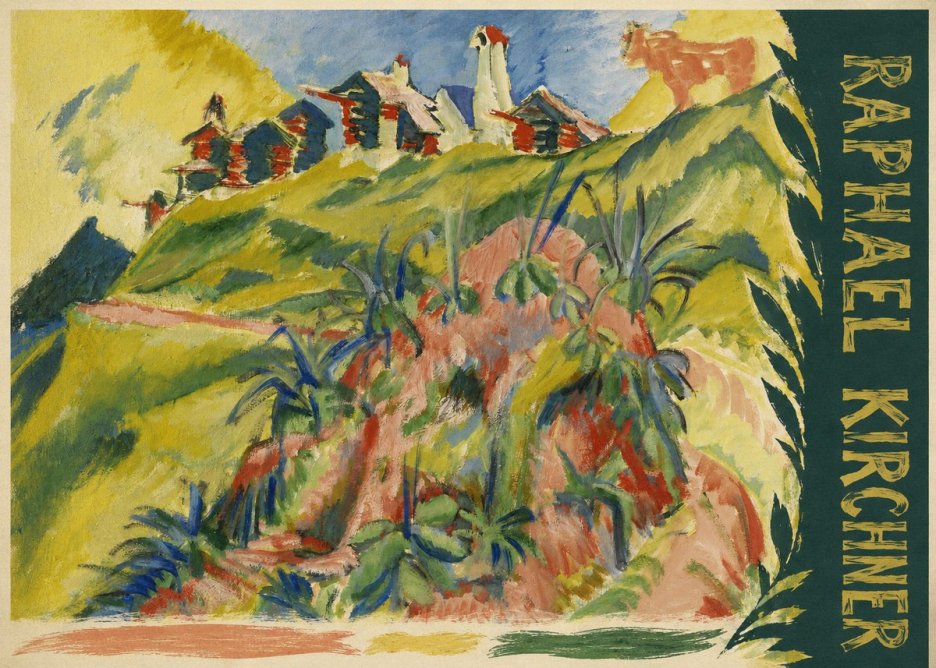 Raphael Kirchner Hillside Dwellings with Alpine Cow No6 - Juliste