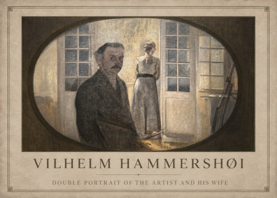 Vilhelm Hammershøi Double Portrait of the Artist and His Wife No1 - Juliste