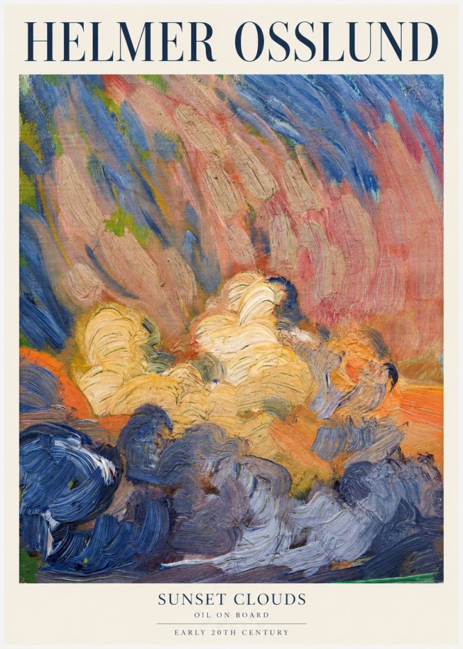 Helmer Osslund Sunset Clouds No1 - Juliste