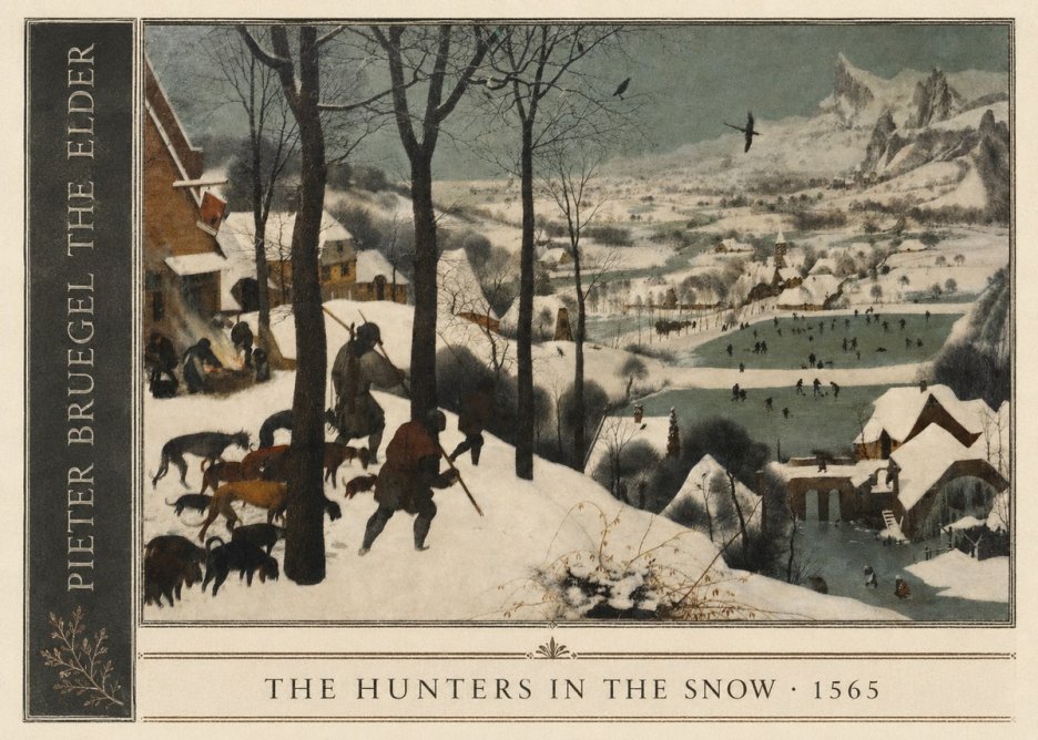 Pieter Bruegel The Hunters in the Snow II No2 - Juliste