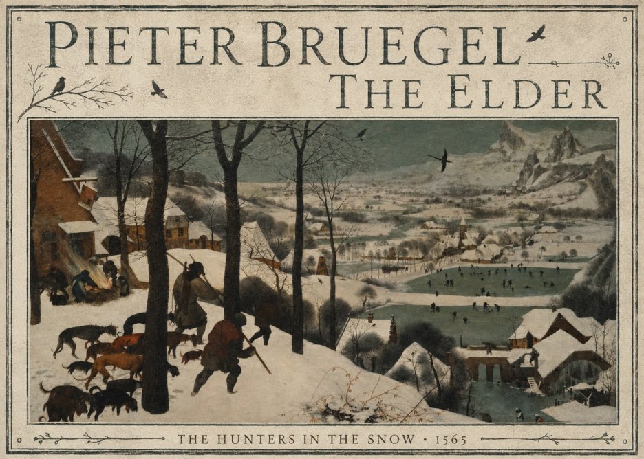 Pieter Bruegel The Hunters in the Snow II No3 - Juliste