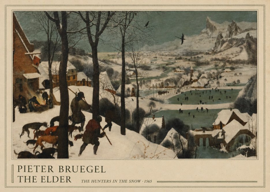 Pieter Bruegel The Hunters in the Snow II No4 - Juliste