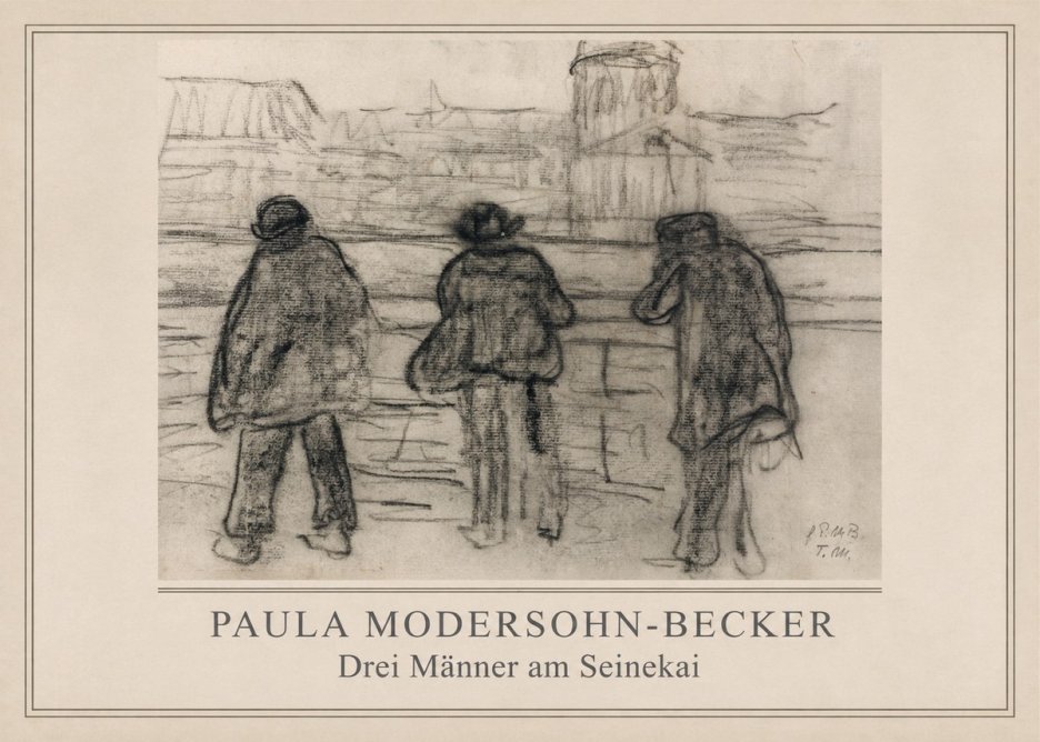 Paula Modersohn-Becker Drei Männer Am Seinekai No2 - Juliste