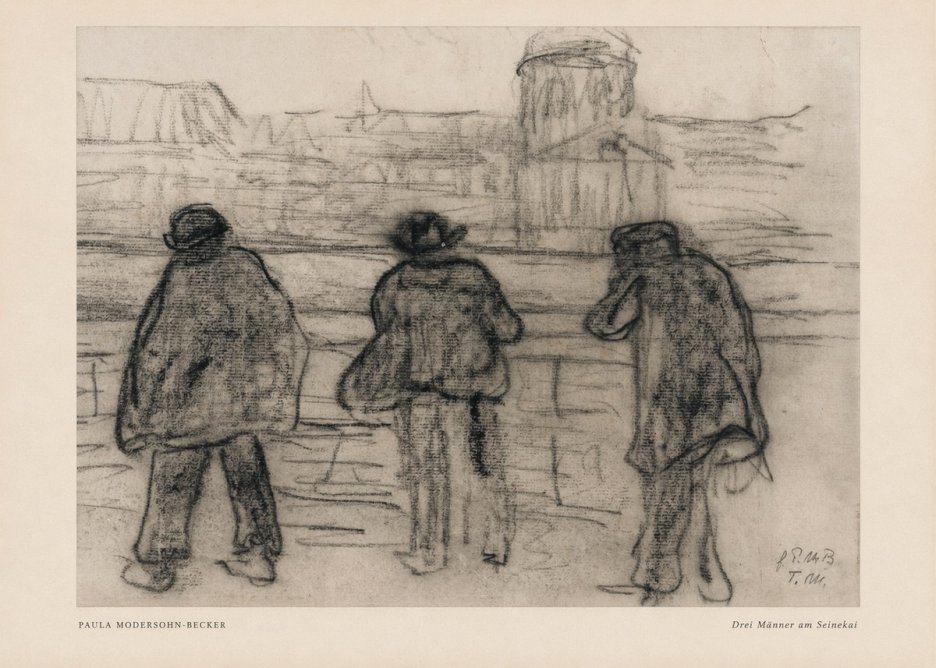 Paula Modersohn-Becker Drei Männer Am Seinekai No5 - Juliste