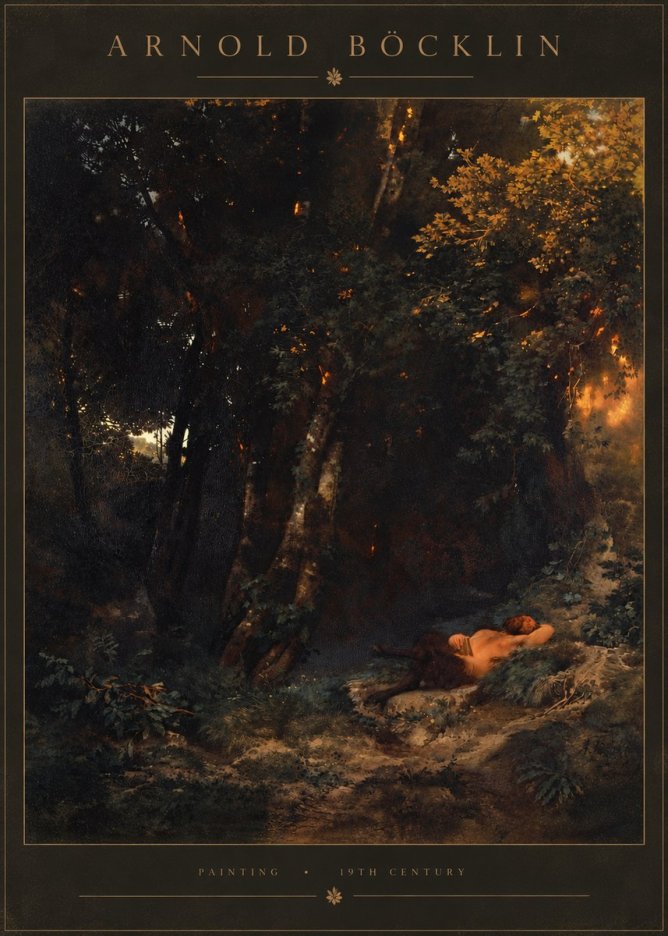 Arnold Böcklin A Faun Asleep No5 - Juliste