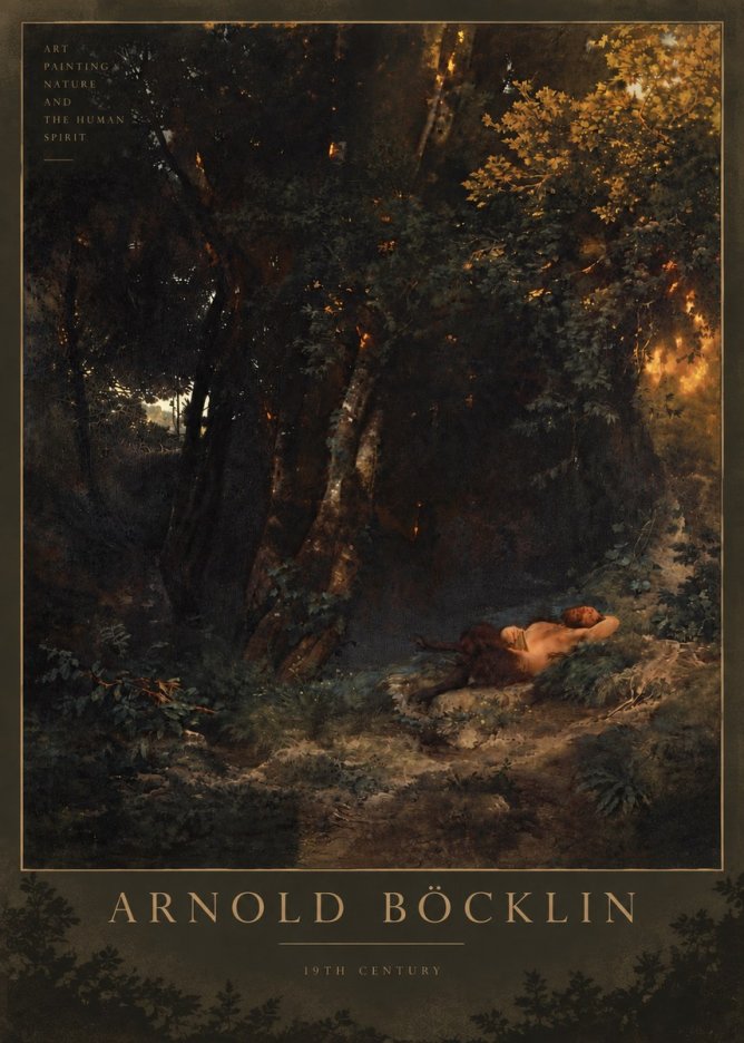 Arnold Böcklin A Faun Asleep No6 - Juliste